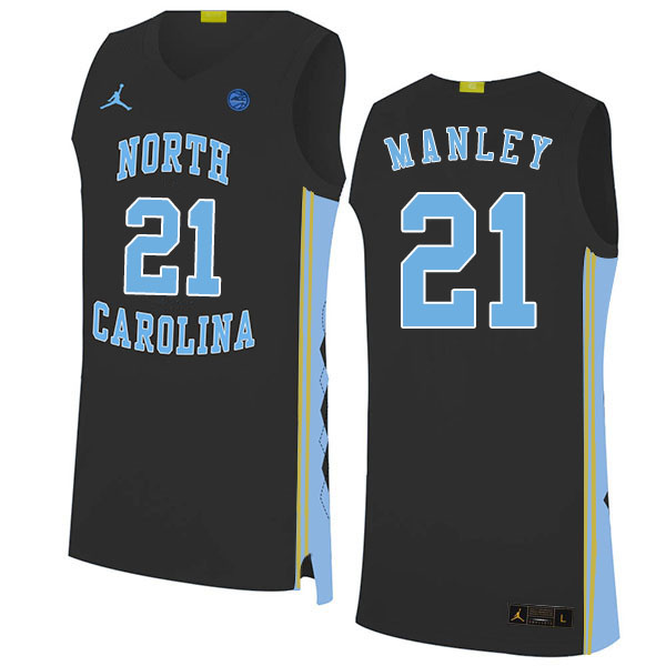 2020 Men #21 Sterling Manley North Carolina Tar Heels College Basketball Jerseys Sale-Black